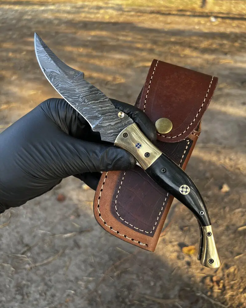 Damascus Steel Pocket Knife folding / Liner Lock