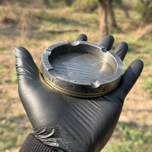 Damascus Ash Tray with Brass liners