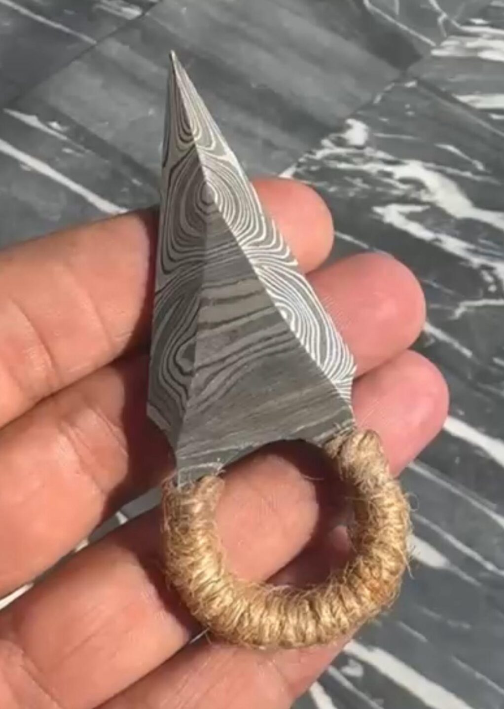 Hunter’s Fang – Damascus Push Spike - Yellow