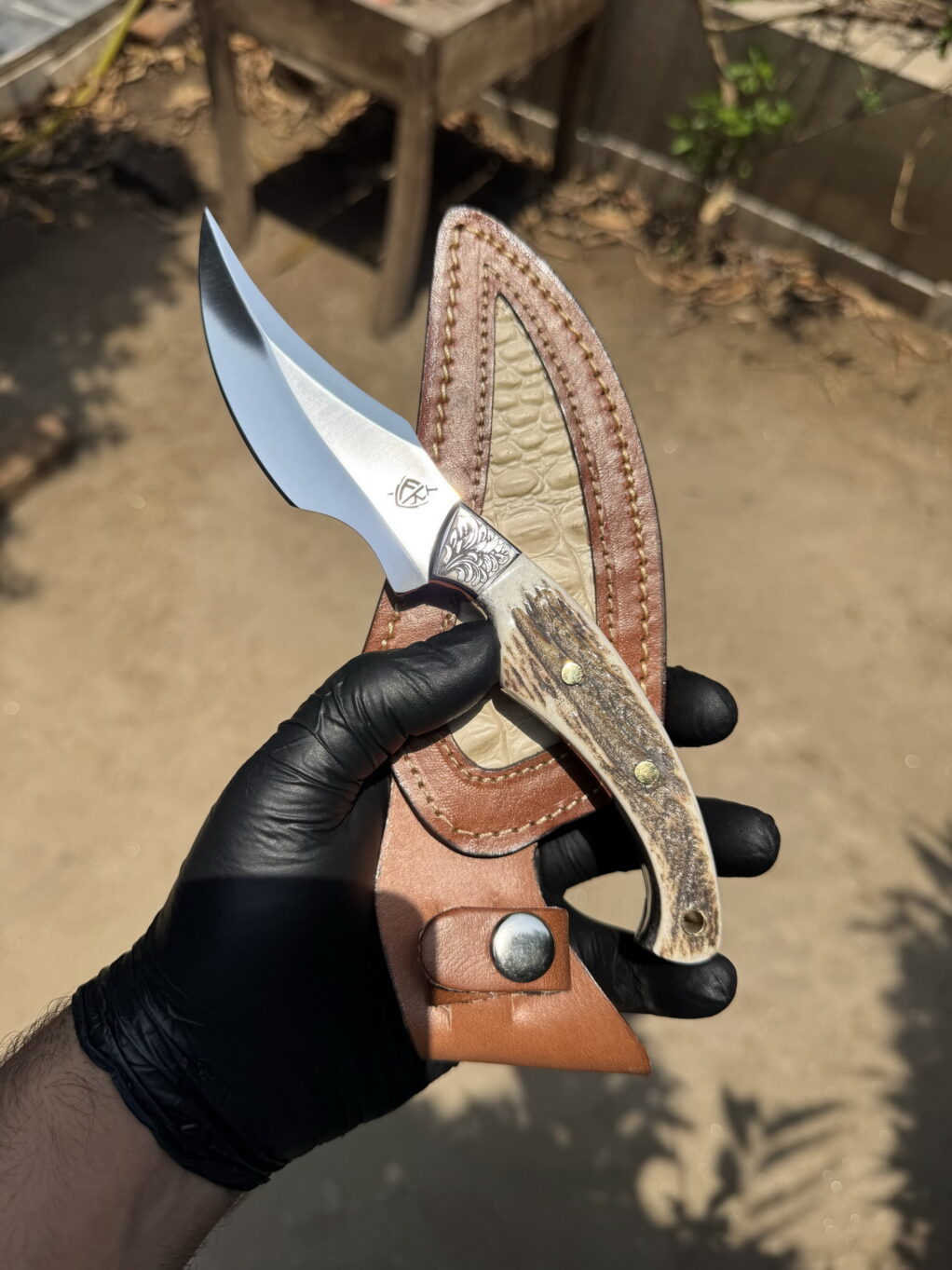 D2 Tool Steel EDC Knife - Stag Edition